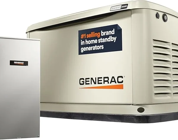 Generac Guardian 22kW Home Standby Generator with 200 Amp Transfer Switch - Automatic Whole House Backup Power for Storms, Emergencies, and Outages, WiFi Enabled, Runs on Natural Gas or Liquid Propane