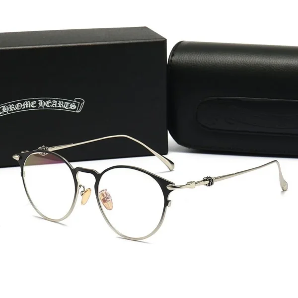 Chrome Heart Glasses Black Silver Frame