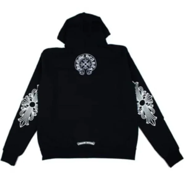 Black Chrome Hearts Zip Up Hoodie