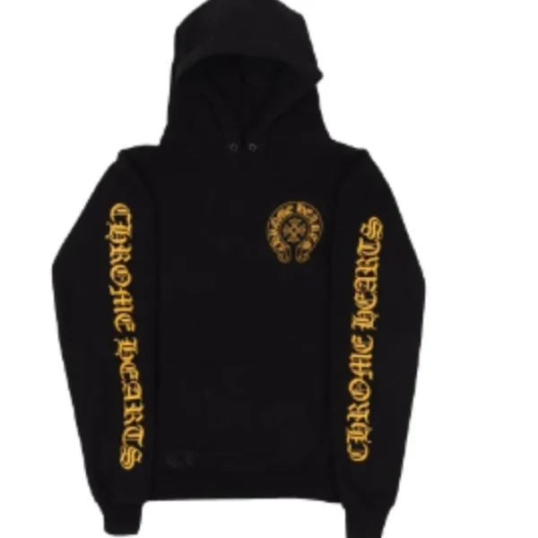 Chrome Hearts Kids Yellow Zip-up Hoodie -Black