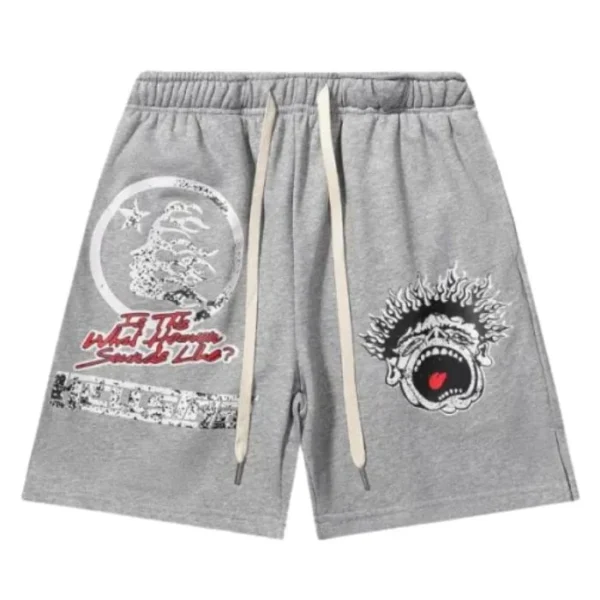 Jupitar Graphic Terry Grey Shorts By Hellstar