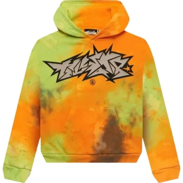 Orange Hellstar Halloween Vomit Hoodie