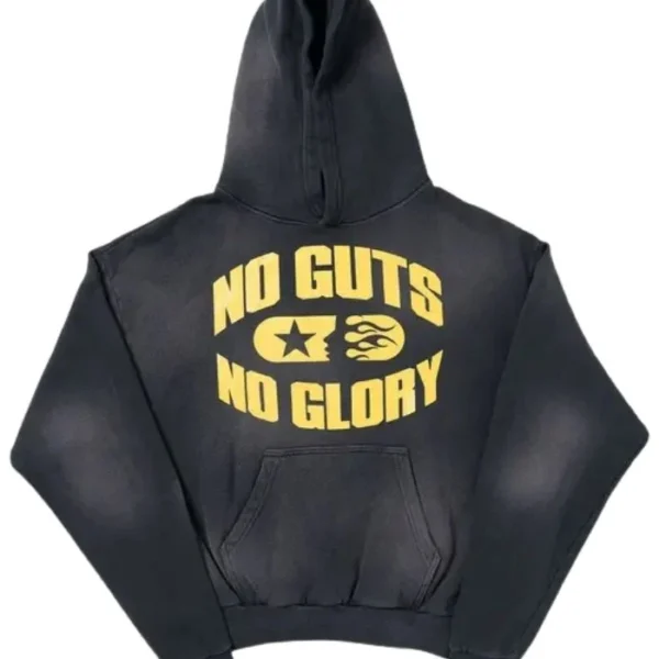 Hellstar Washed Black No Guts No Glory Hoodie