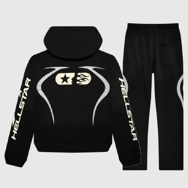 Hellstar Black Tracksuit For Sports