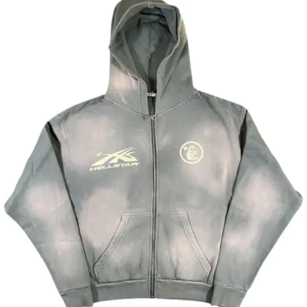 Zip-Up Hellstar Sweatshirt Grey