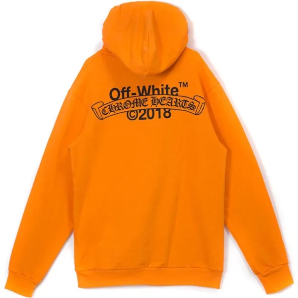 Off-White x Chrome Hearts 2018 Orange Hoodie