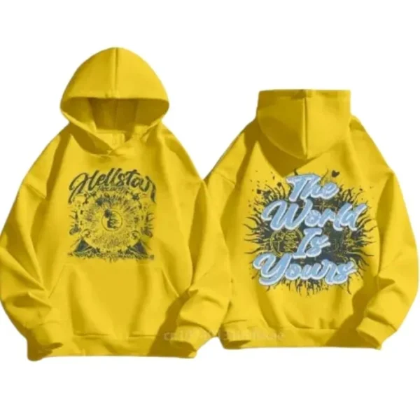 Yellow Hellstar Hoodie – The World Is Yours